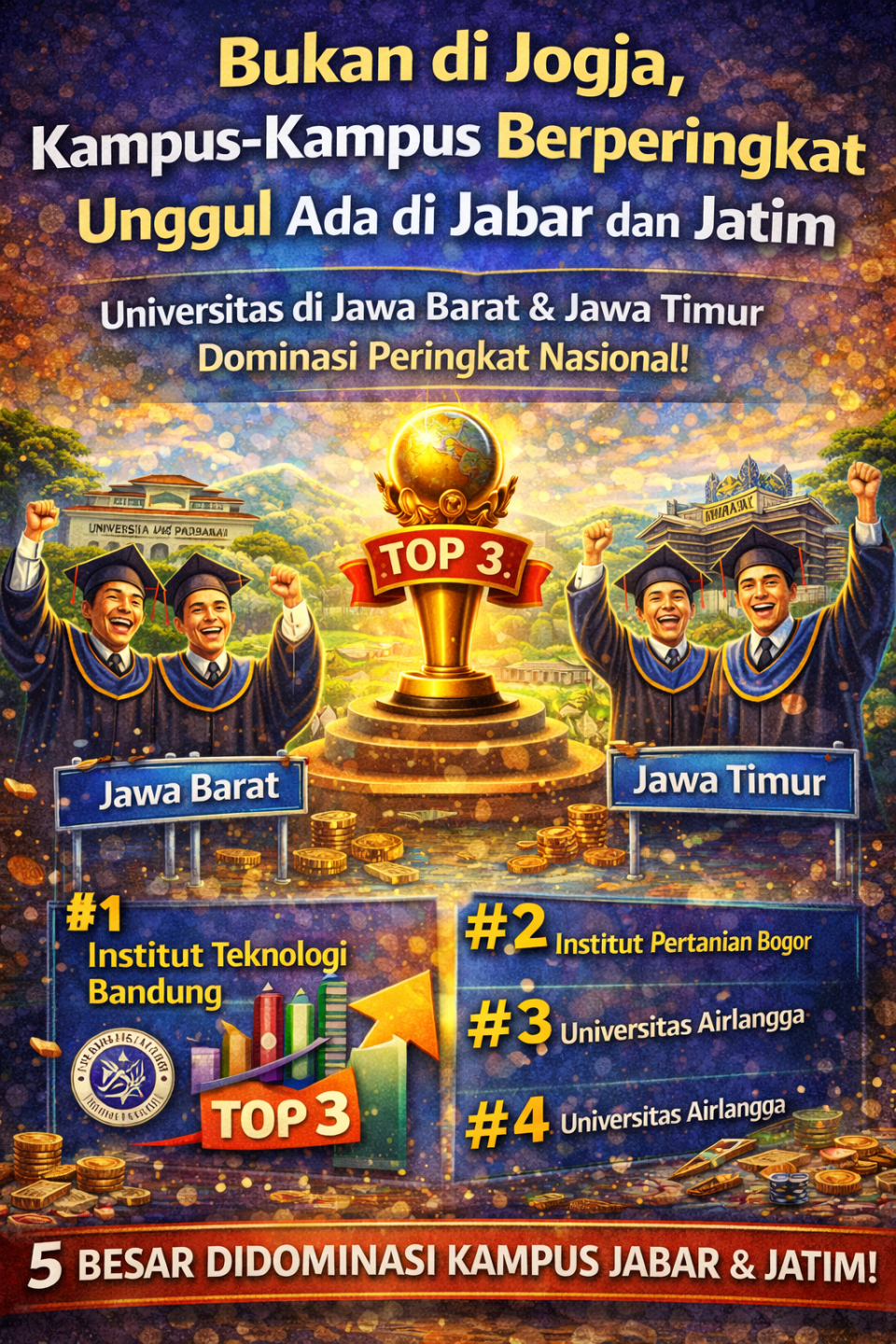 Bukan di Jogja, Kampus-Kampus Berperingkat Unggul Ada di Jabar dan Jatim