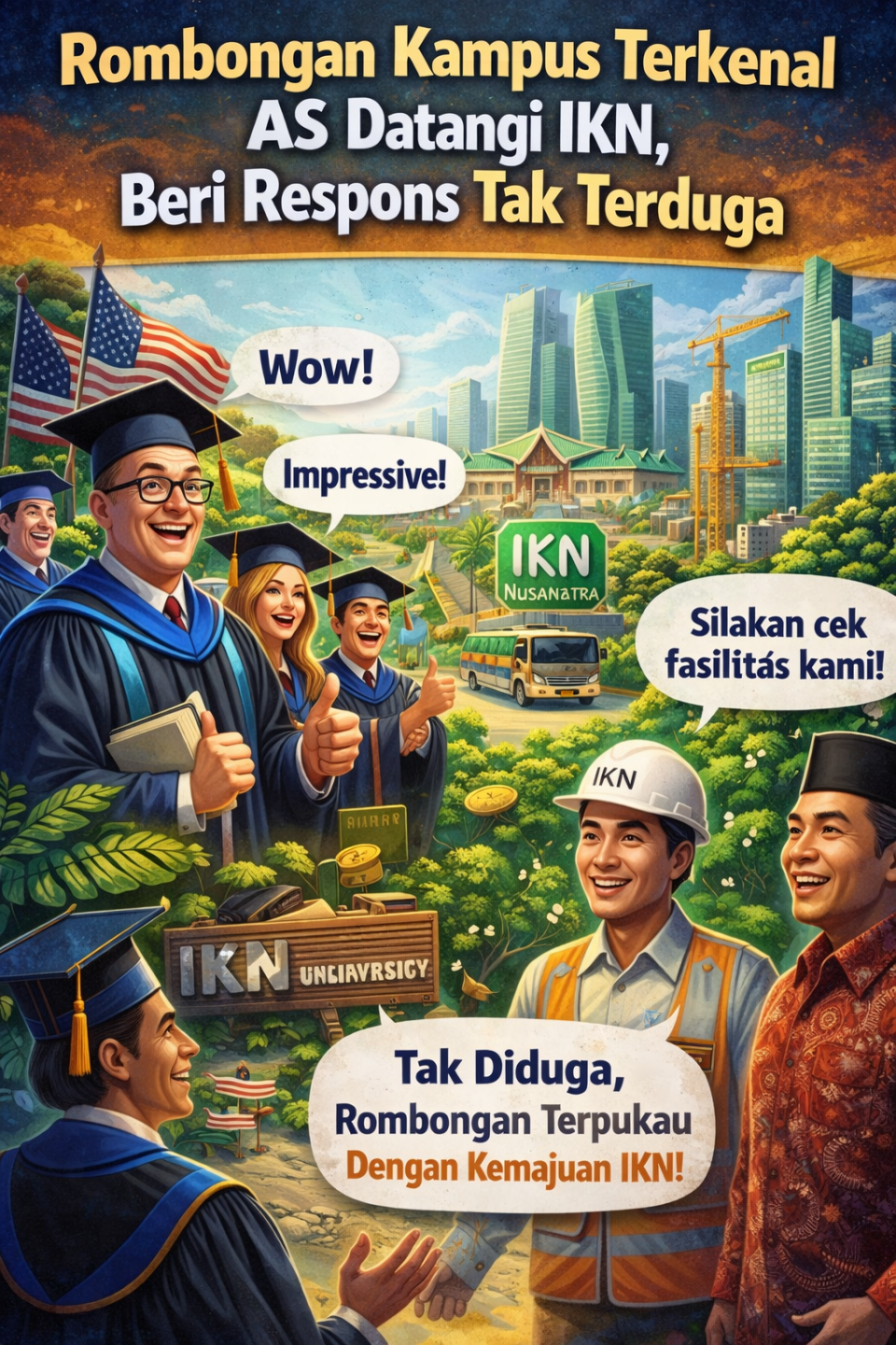 Rombongan Kampus Terkenal AS Datangi IKN, Beri Respons Tak Terduga