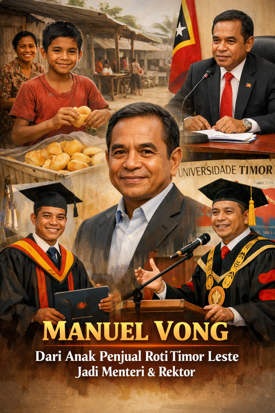 Kisah Manuel Vong, Anak Penjual Roti Asal Timor Leste yang Pernah Jadi Menteri dan Rektor