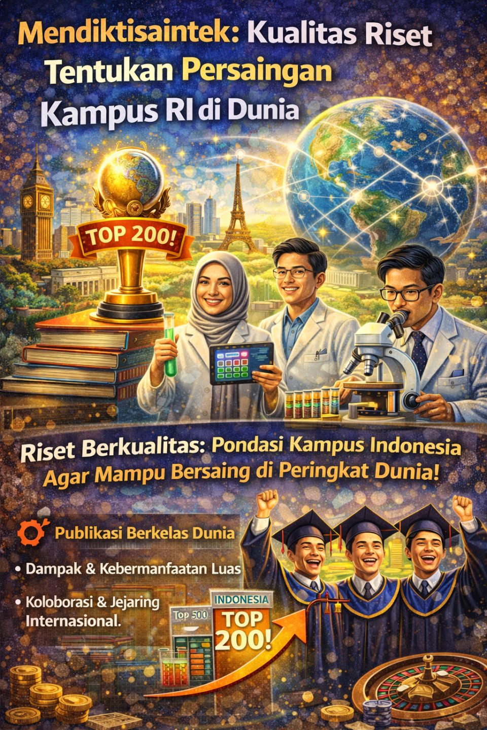 Mendiktisaintek: Kualitas Riset Tentukan Persaingan Kampus RI di Dunia