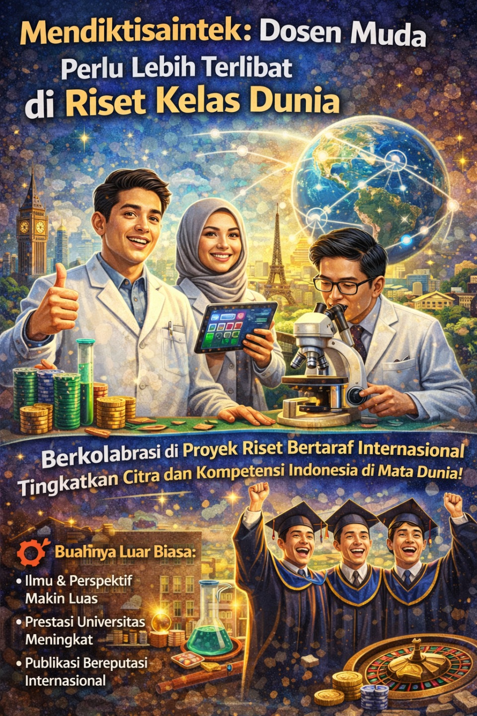 Mendiktisaintek: Dosen Muda Perlu Lebih Terlibat di Riset Kelas Dunia