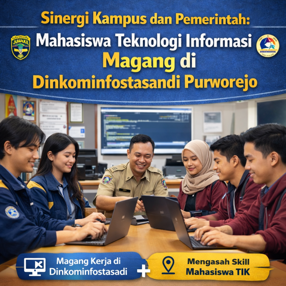 Sinergi Kampus dan Pemerintah: Mahasiswa Teknologi Informasi Magang di Dinkominfostasandi Purworejo