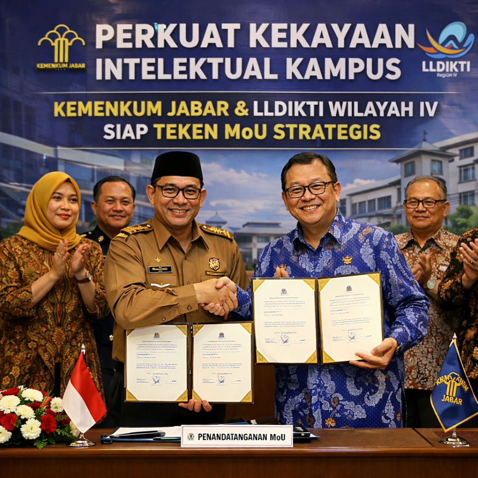 Perkuat Kekayaan Intelektual Kampus, Kemenkum Jabar dan LLDIKTI Wilayah IV Siap Teken MoU Strategis