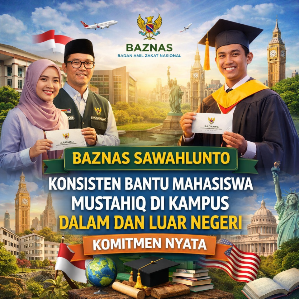 Baznas Sawahlunto Konsisten Bantu Mahasiswa Mustahiq di Kampus Dalam dan Luar Negeri Komitmen Nyata
