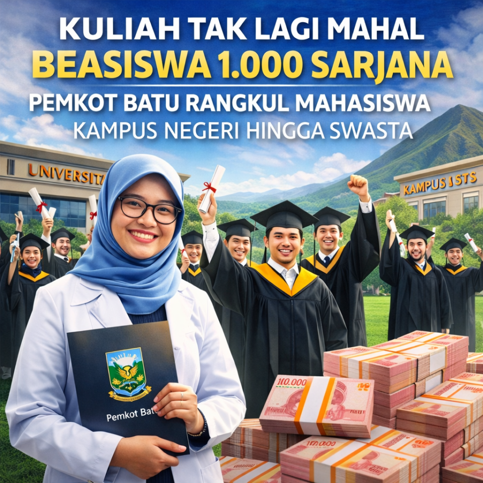 Kuliah Tak Lagi Mahal, Beasiswa 1.000 Sarjana Pemkot Batu Rangkul Mahasiswa Kampus Negeri hingga Swasta
