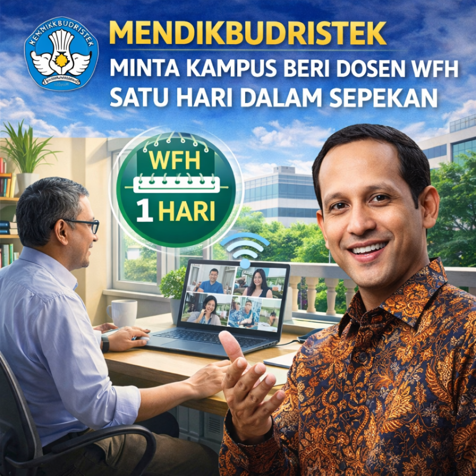 Mendiktisaintek Minta Kampus Beri Dosen WFH Satu Hari dalam Sepekan